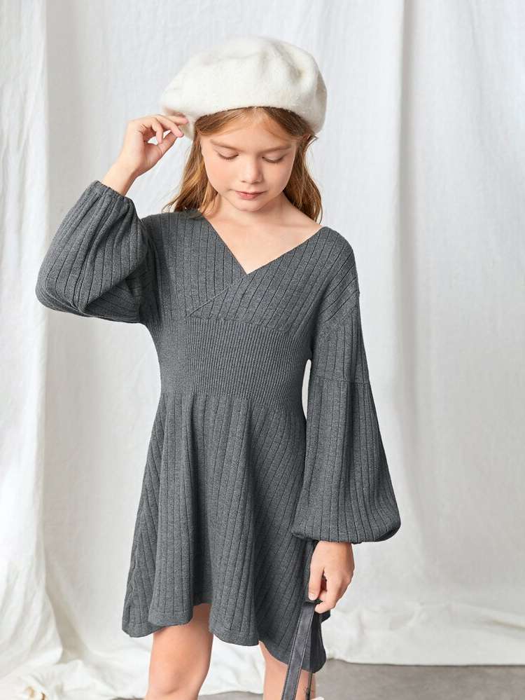 Dressy Regular Fit V neck Girls Knitwear 9733