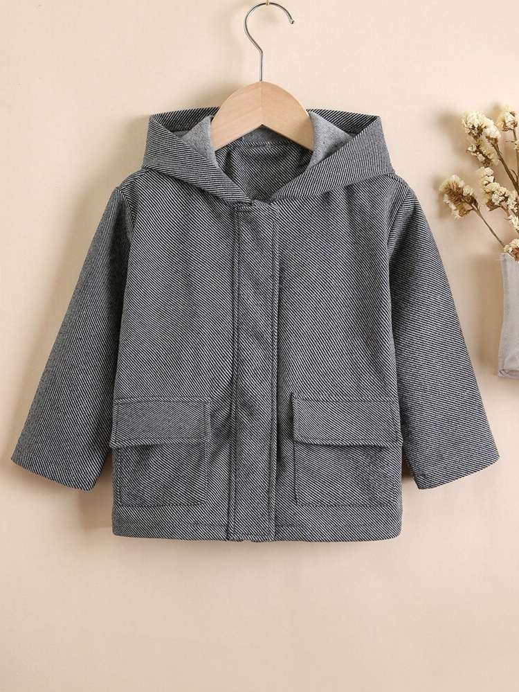 Striped Pocket Dark Grey Kids Clothing 1289