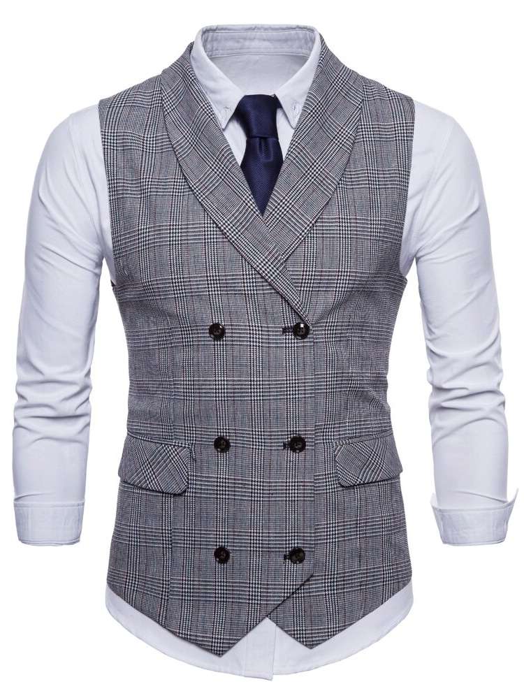 Dark Grey Button Regular Regular Fit Men Suits  Separates 9604