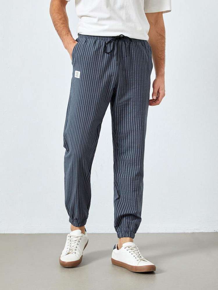 Drawstring Preppy Cropped Men Bottoms 965