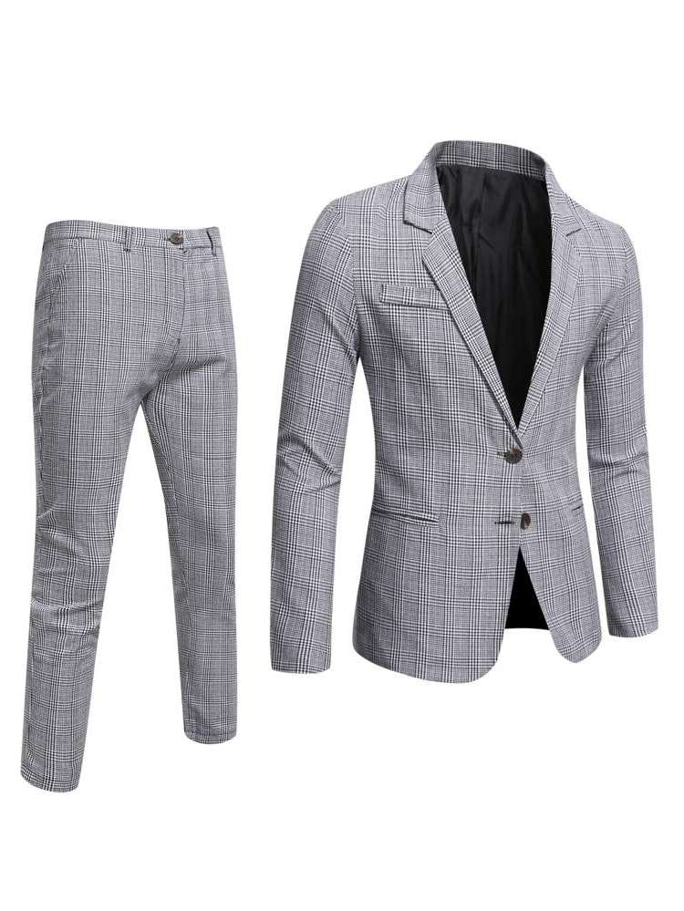  Dark Grey Regular Fit Men Suits  Separates 6870