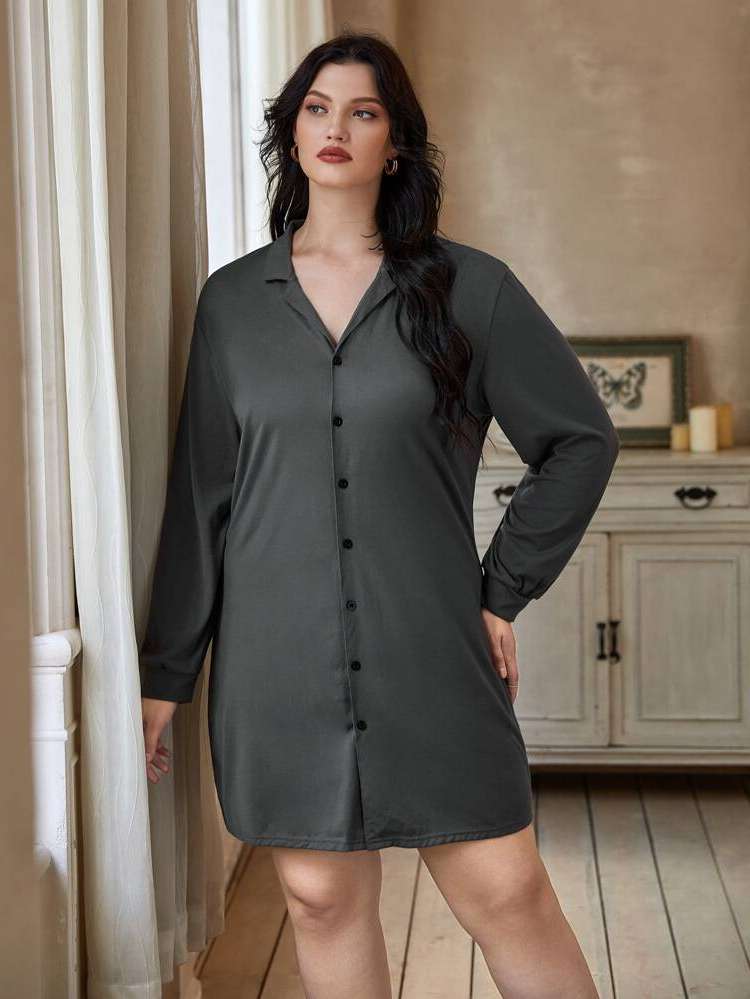 Button Front Casual Underwear  Sleepwear 915