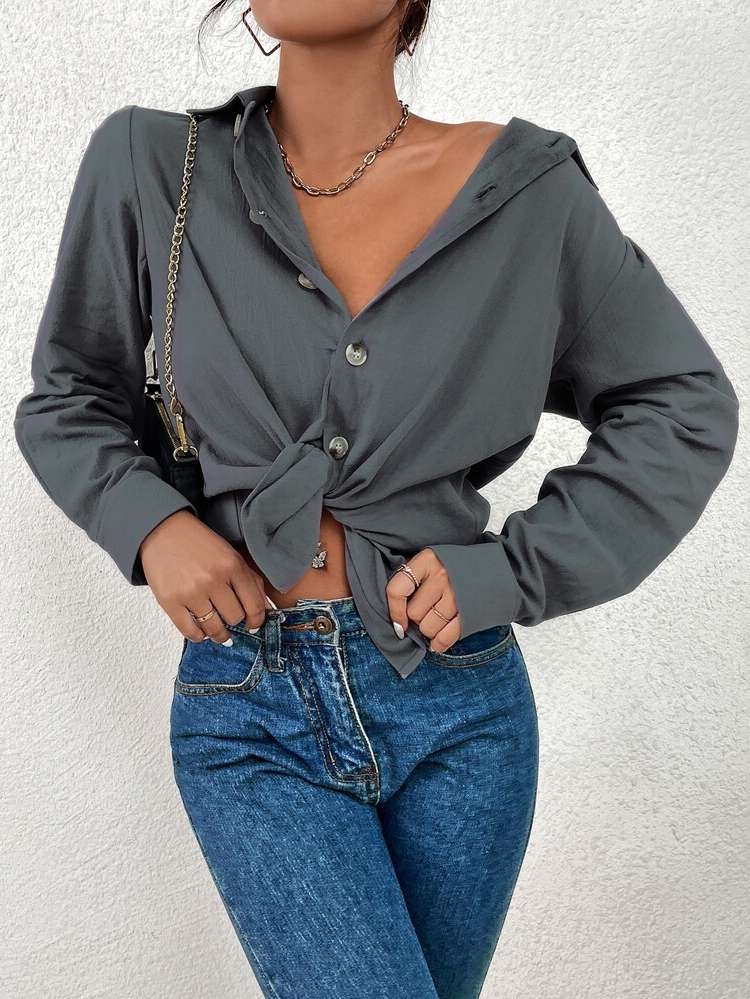  Long Sleeve Dark Grey Regular Women Clothing 361