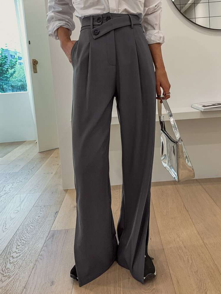 Long Plain Women Suit Pants 4907