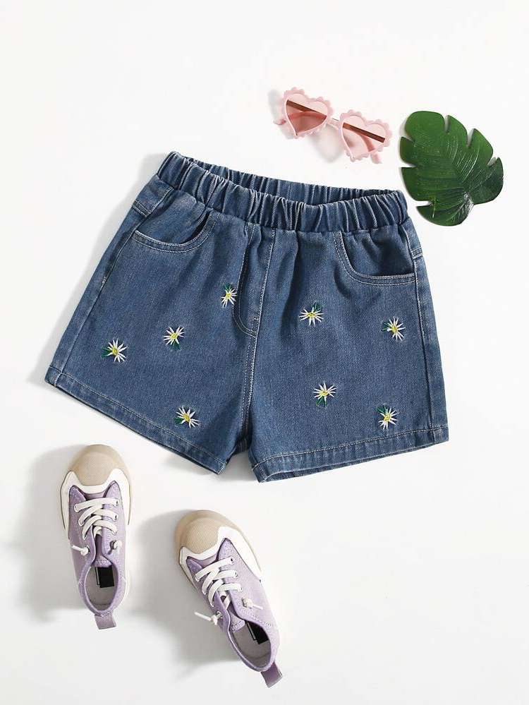  Dark Wash Embroidery Girls Denim 4381