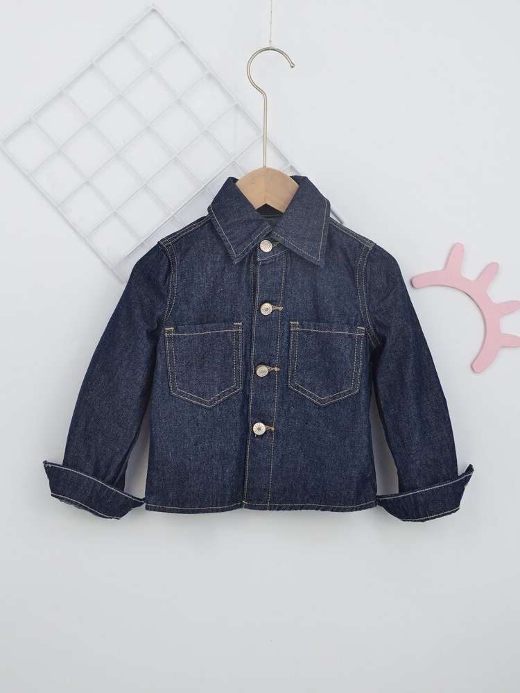  Casual Long Sleeve Plain Toddler Boys Denim 9953