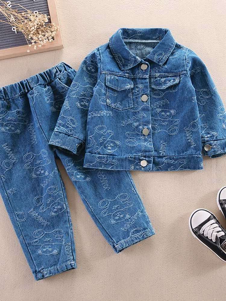 Letter Regular Fit Dark Wash Toddler Boys Clothing 5046