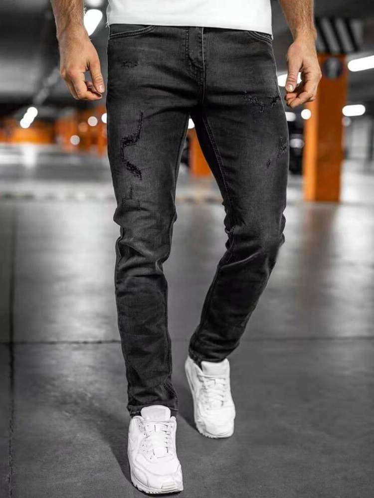 Ripped Regular Fit Long Men Clothing 8528