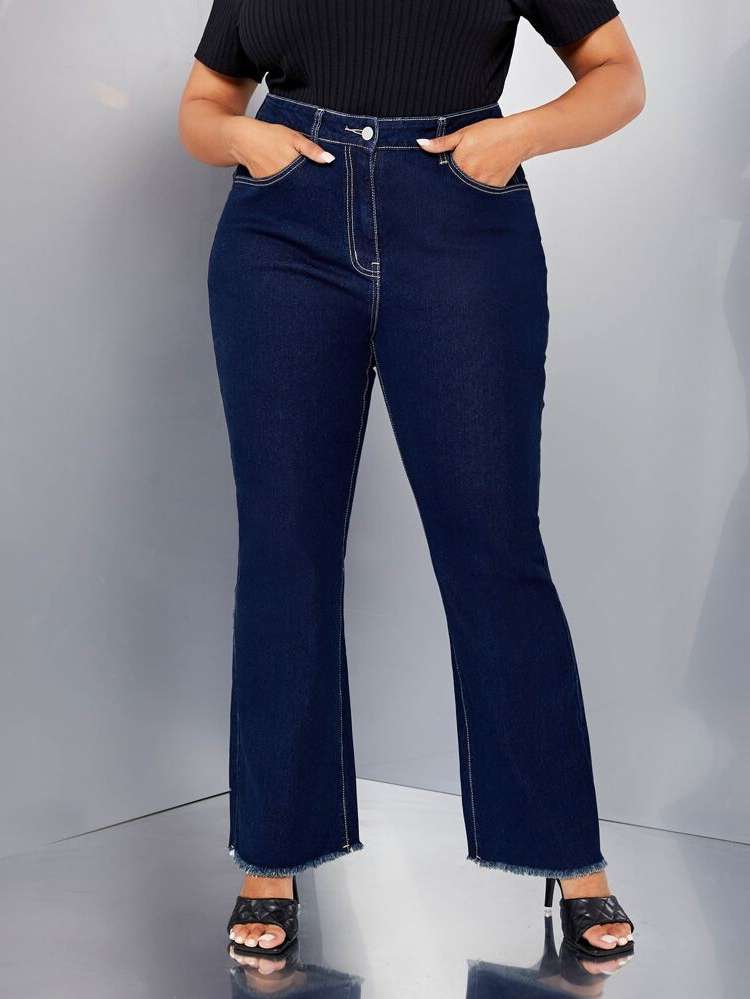   Button Plus Size Denim 2137