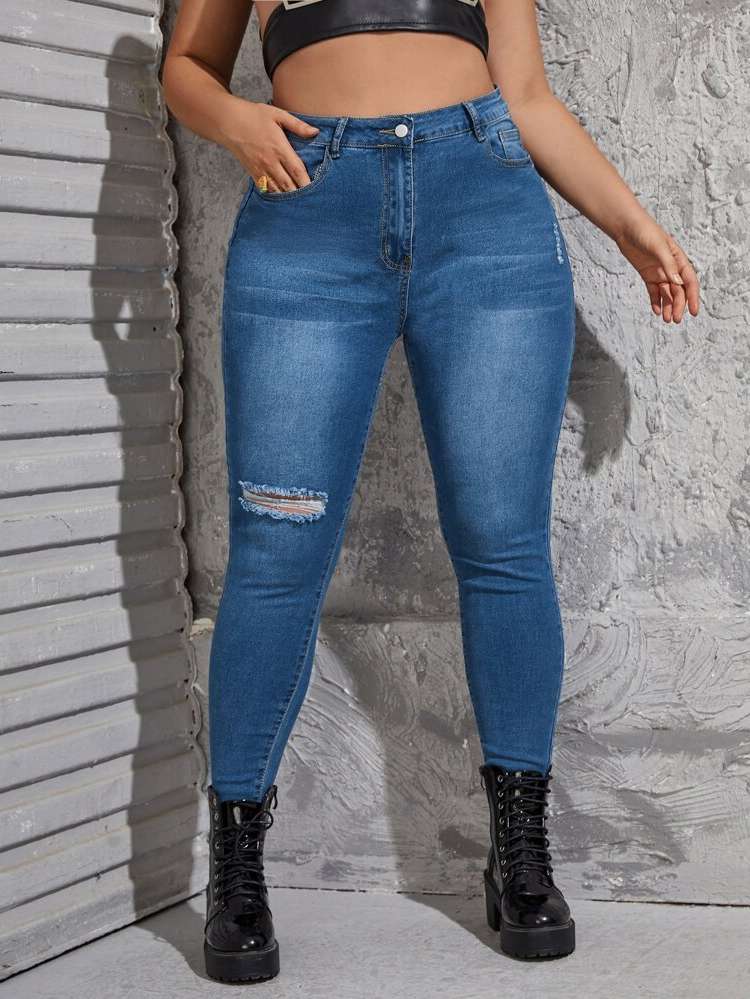 Skinny Cropped Plus Size Denim 9102