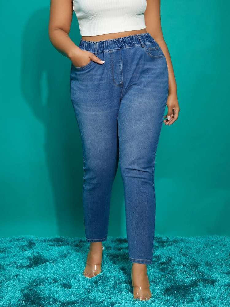  Regular Fit Dark Wash Plus Size Denim 468