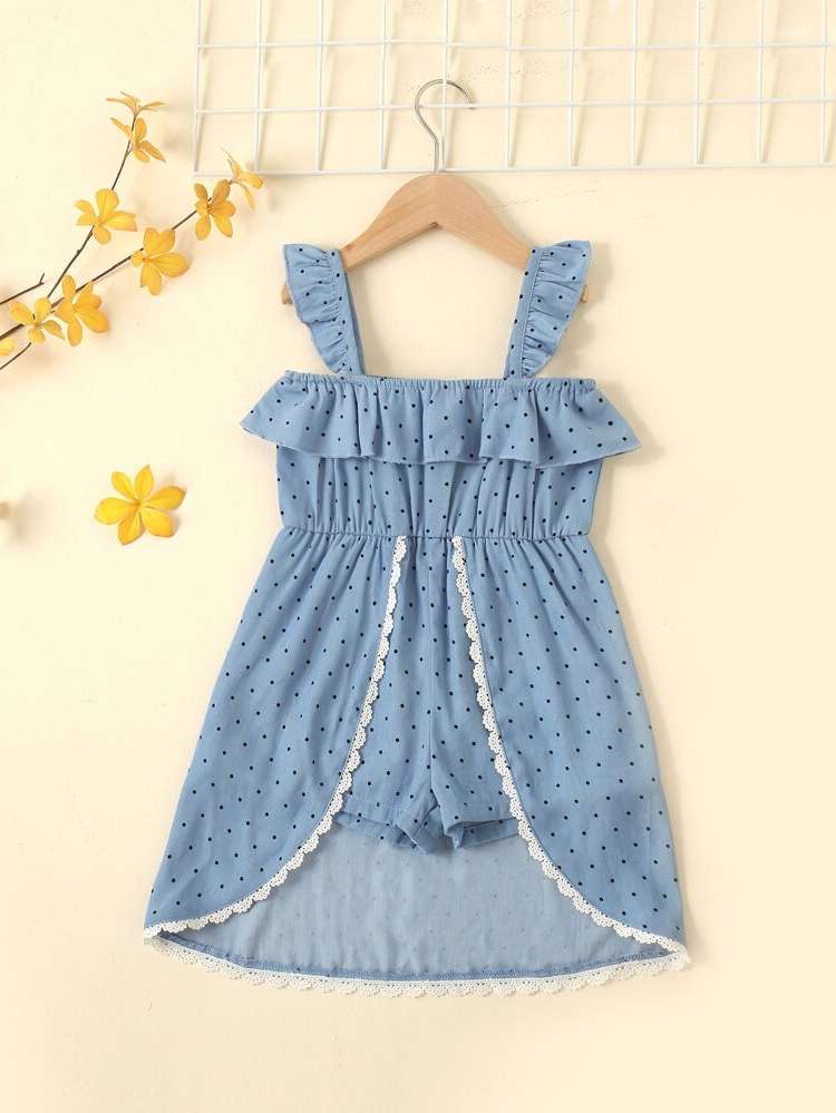  Ruffle Spaghetti Strap Dusty Blue Toddler Girls Clothing 5925