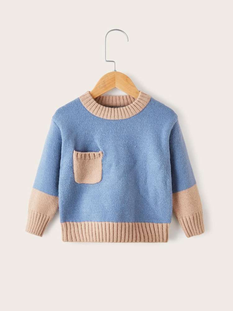 Colorblock Casual Dusty Blue Kids Clothing 585