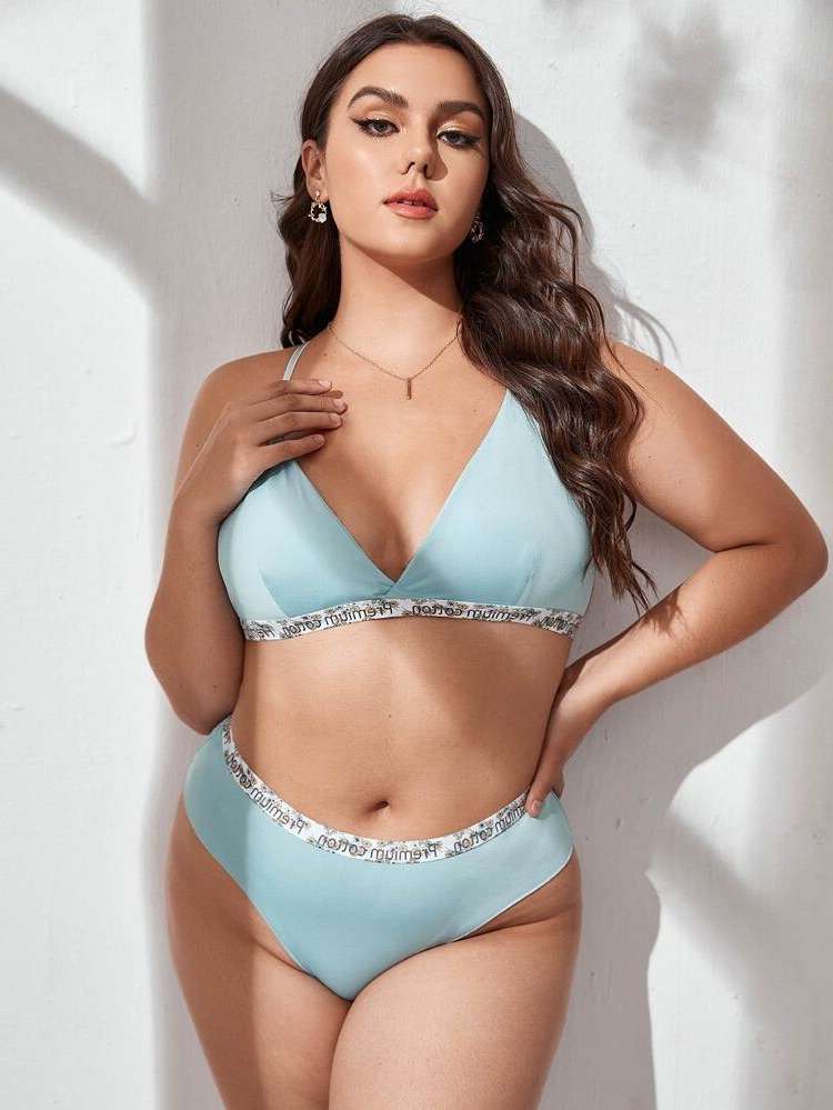   Cute Plus Size Bra  Panty Sets 213