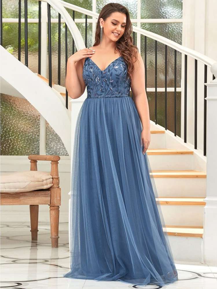  Glamorous Regular Fit Plus Size Wedding Party Wear 4765