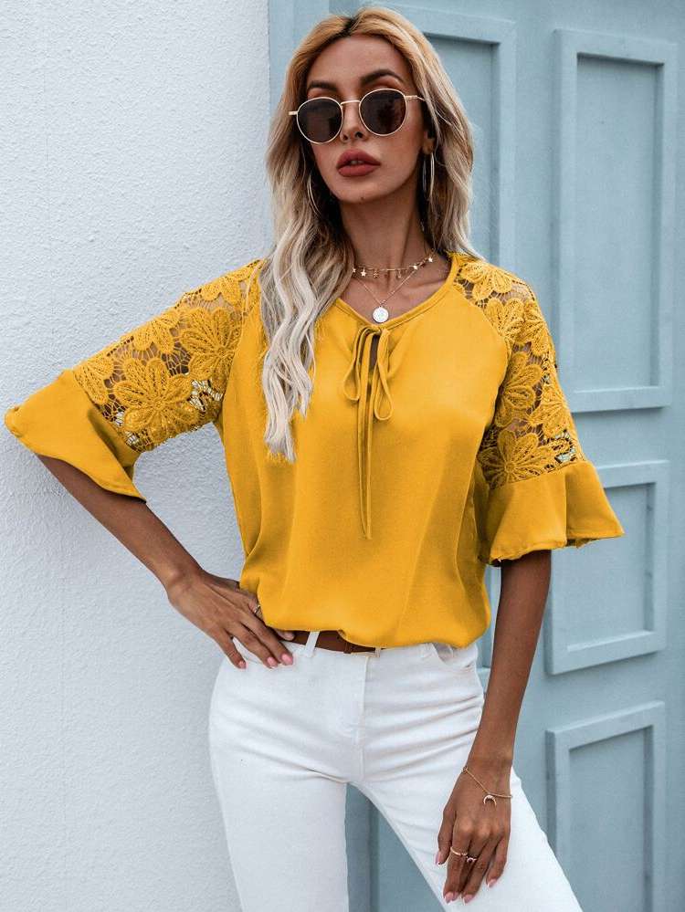 Regular Fit Half Sleeve Casual Women Tops, Blouses  Tee 6403