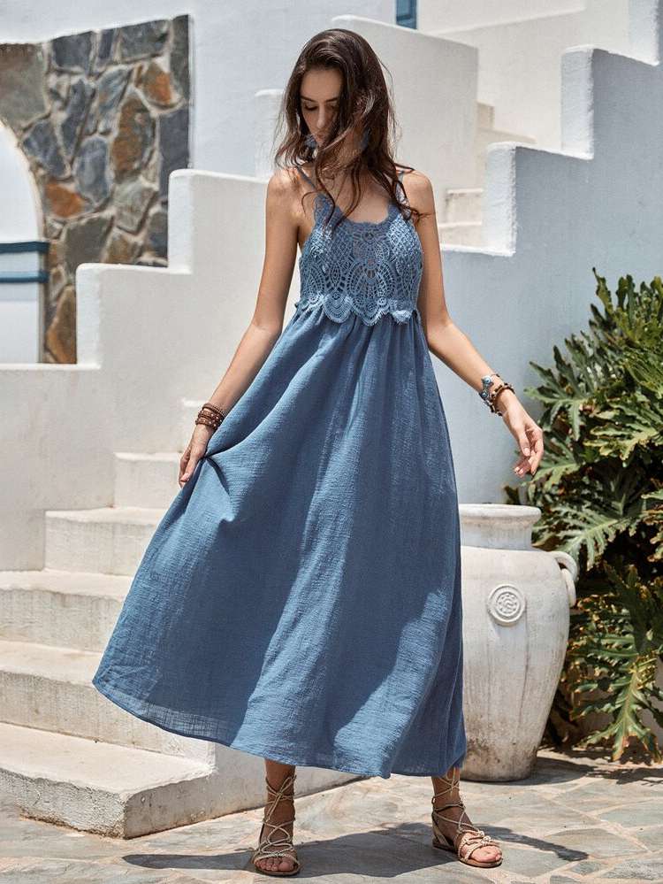 Plain Ruffle Regular Fit Women Dresses 1023