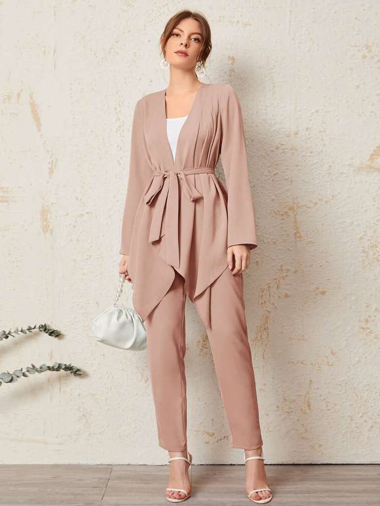 Regular Fit Asymmetrical Long Sleeve Women Clothing 5089