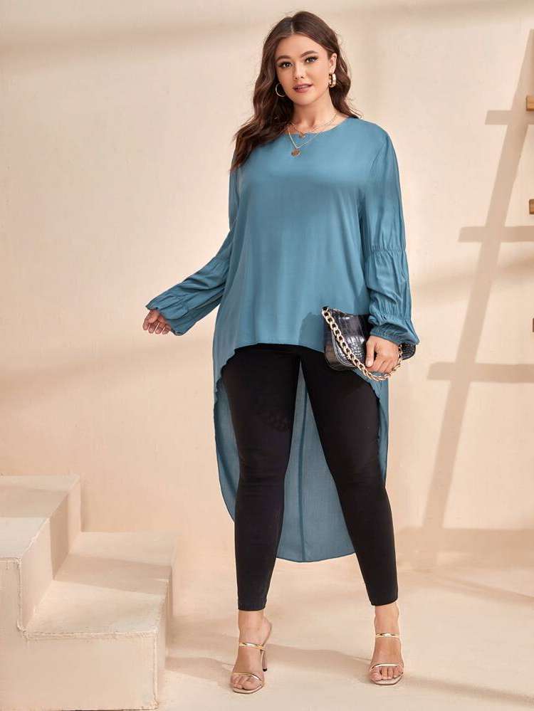  Plain High Low Women Plus Clothing 1732