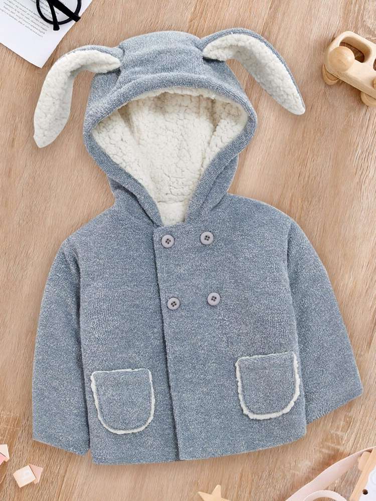 Hooded Double Button Regular Baby Clothing 955