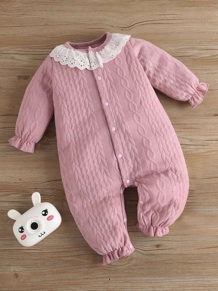  Dusty Pink Ruffle Baby Jumpsuits 1386