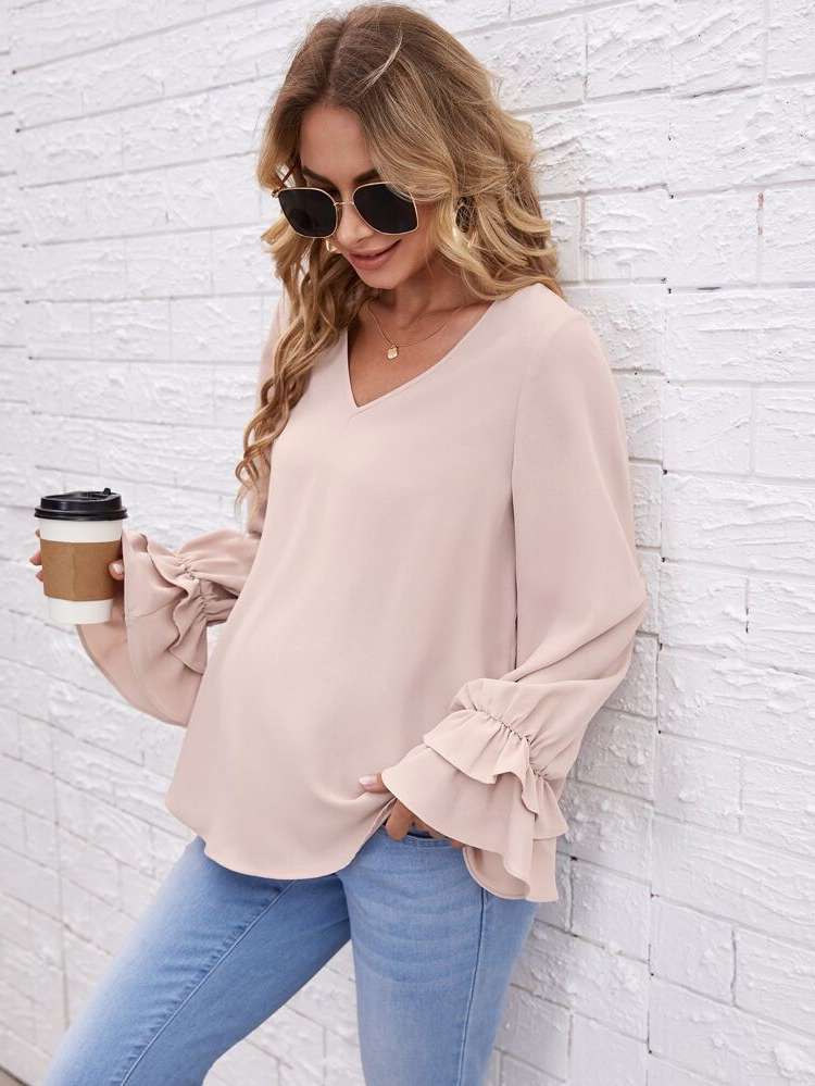 Elegant Regular Long Sleeve Maternity Tops 1226