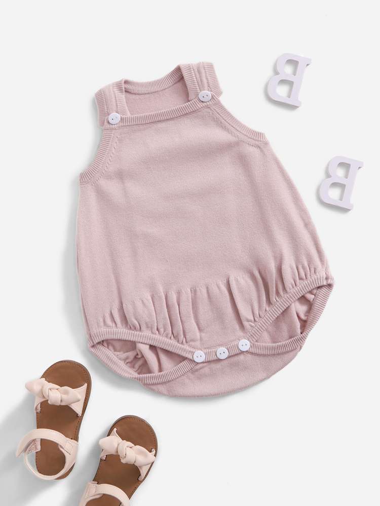 Plain Regular Fit Dusty Pink Baby Sweater Onesies 106