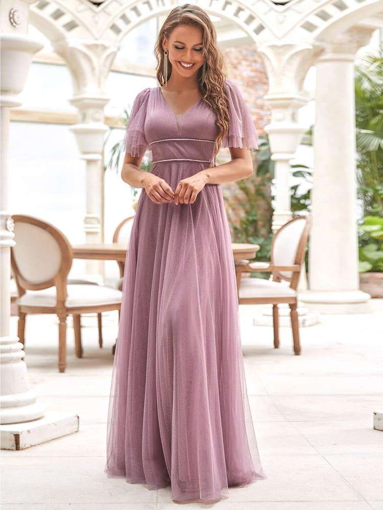 Dusty Pink Regular Fit Plain Wedding  Special 8433