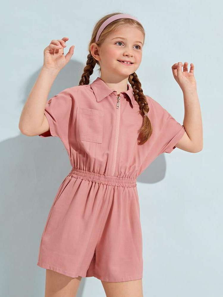 Collar Plain Casual Kids Clothing 4029