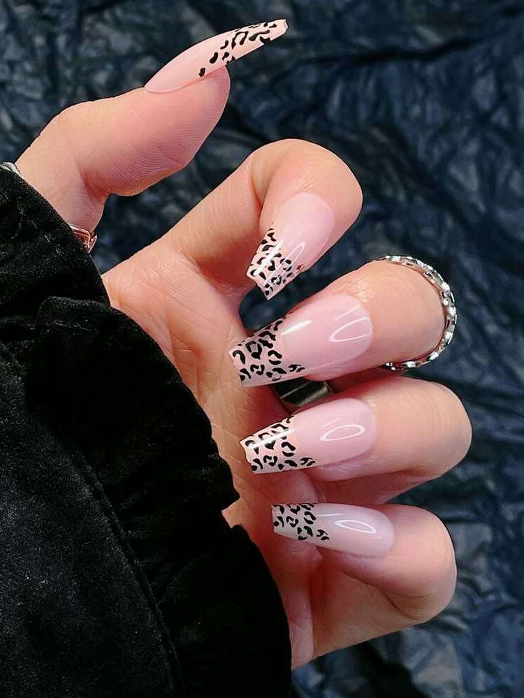 Dusty Pink  Leopard Press On Nails 1582