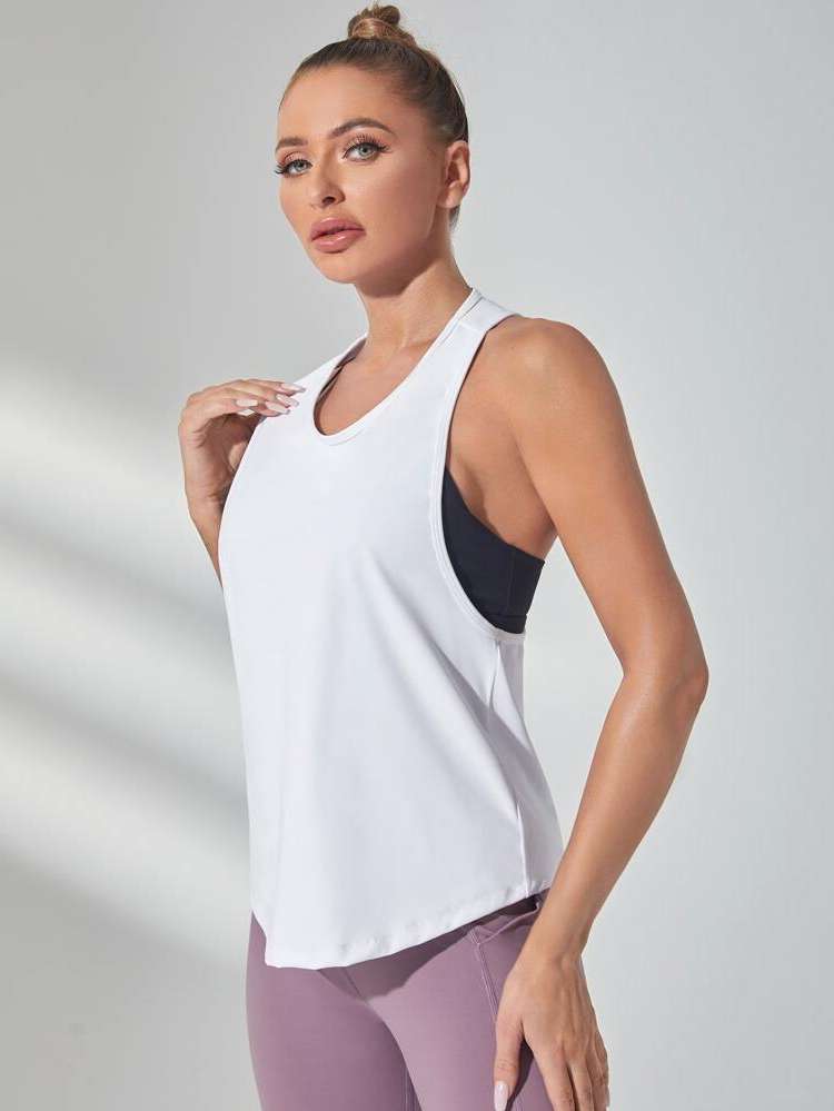 Plain  Regular Fit Women Active Tops 8362