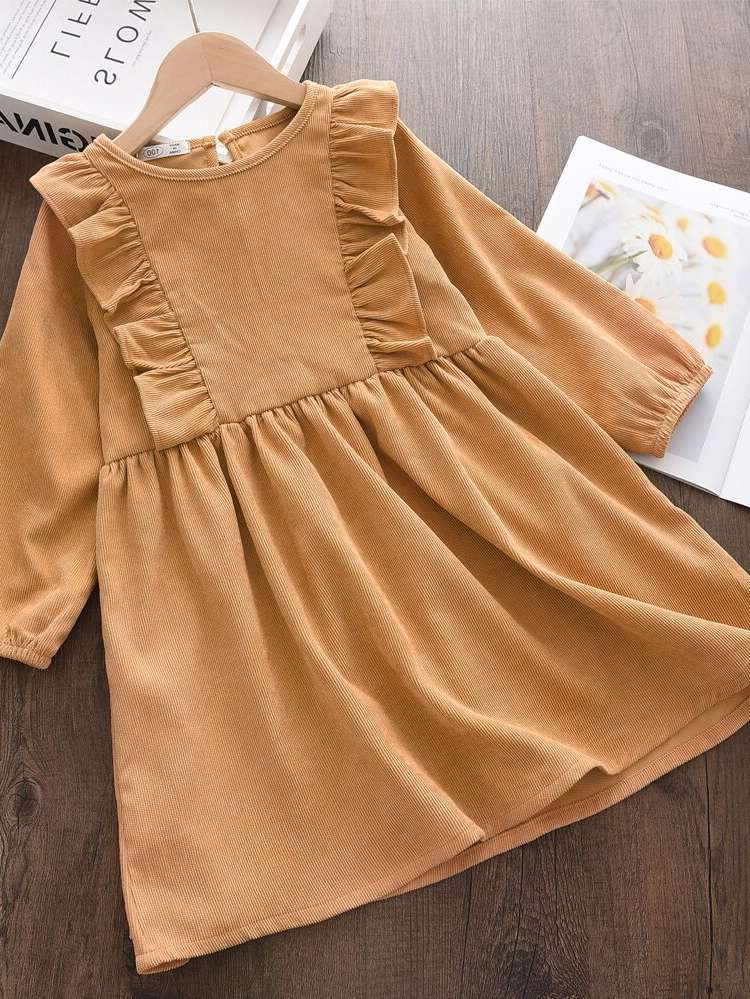 Ruffle Short Cute Long Sleeve Toddler Girl Dresses 293