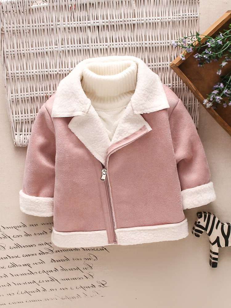  Dusty Pink Long Sleeve Zipper Toddler Girls Clothing 955