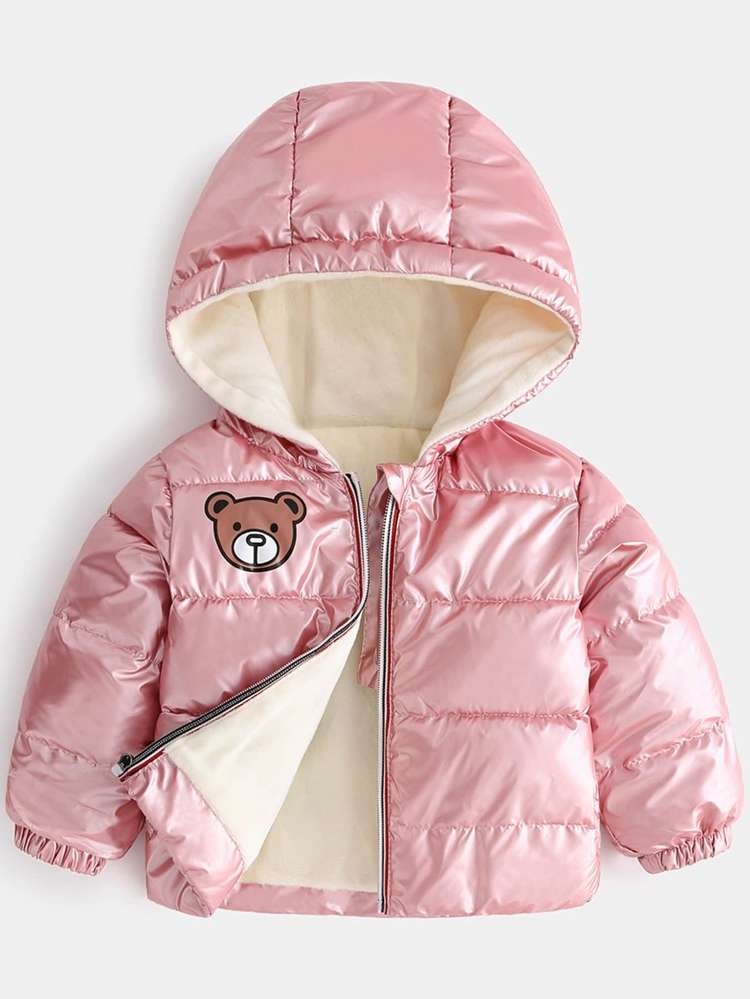 Regular Fit Long Sleeve Casual Cartoon Toddler Girl Winter Coats 136