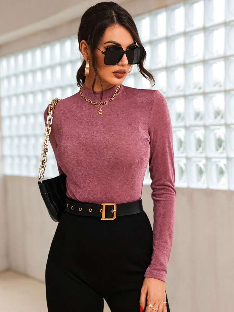 Long Sleeve Sheer Slim Fit Women Clothing 7912