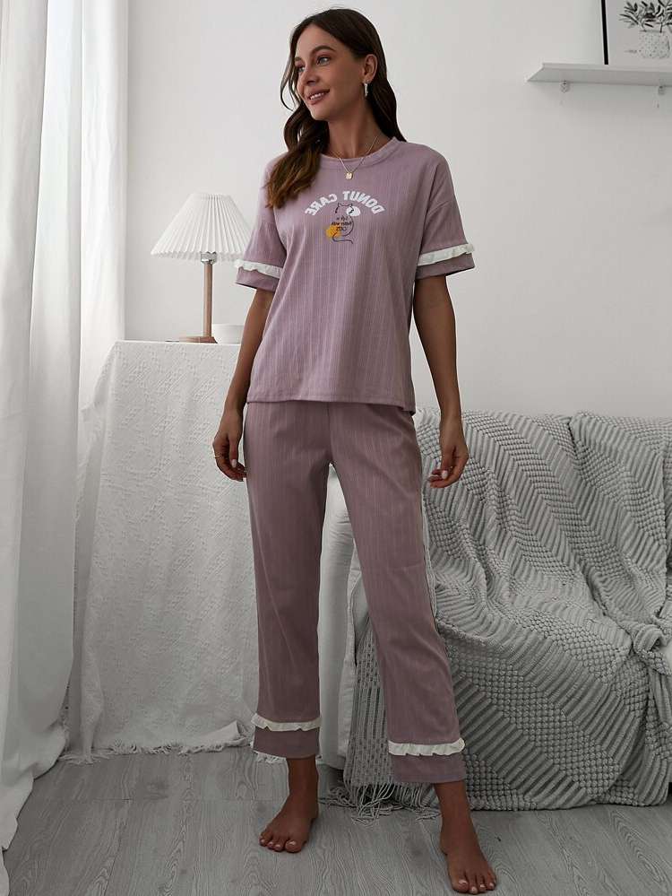  Round Neck  Women Sleep  Lounge 7557