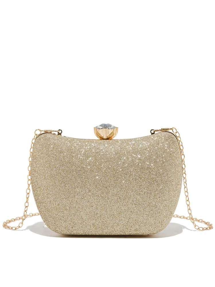 Gold Glamorous Plain Women Evening  Clutch 4065