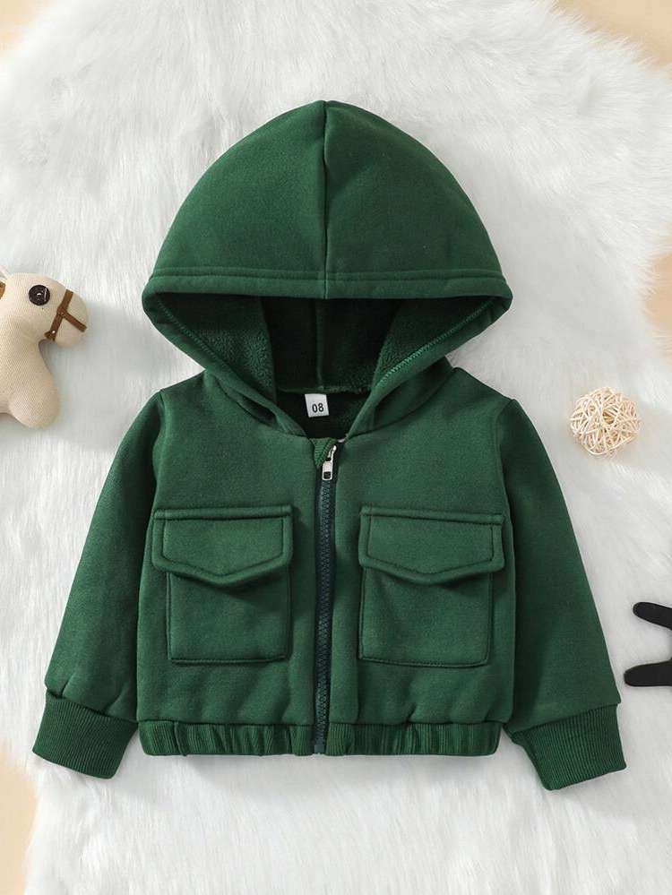 Hooded Plain Pocket Regular Fit Baby Clothing 1707