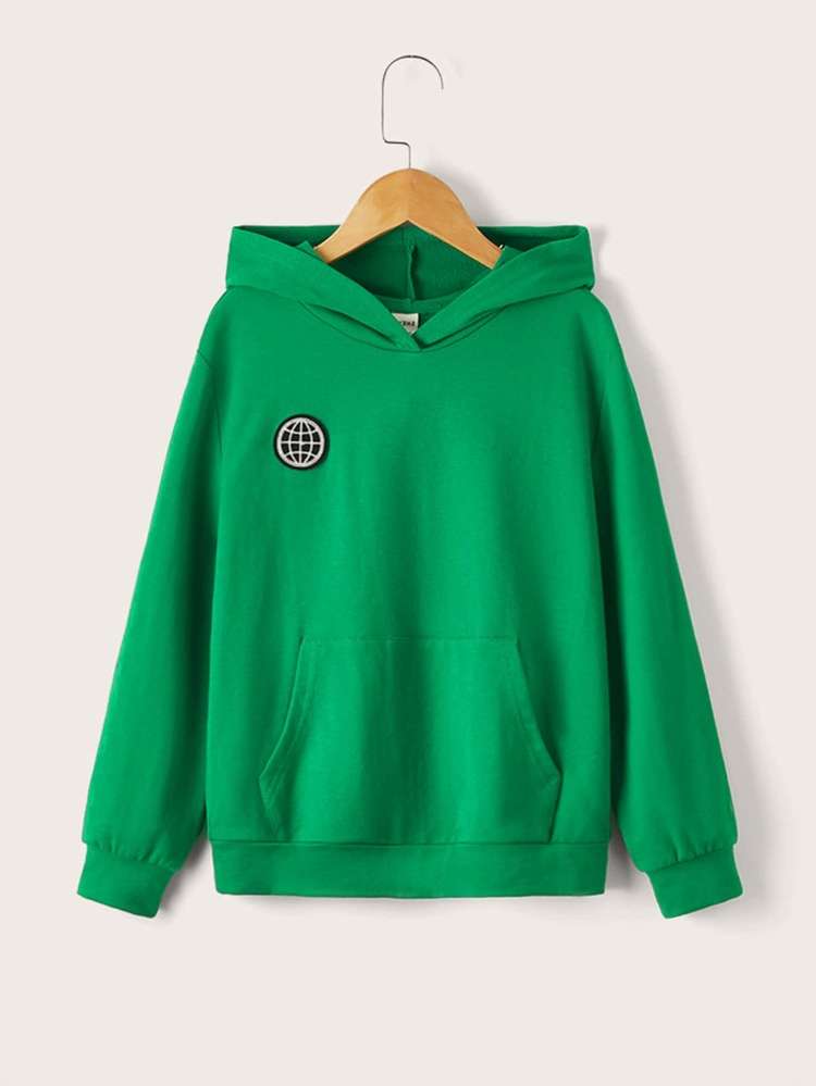 Hooded Graphic Green Long Sleeve Boys Sweatshirts 7409