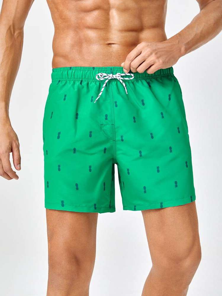  Fruit&Vegetable Vacation Green Men Beach Shorts 9874