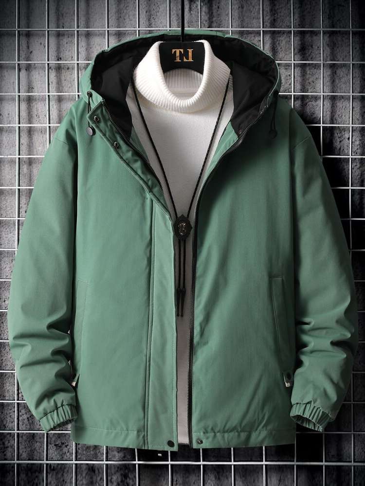 Pocket Casual Long Sleeve Green Men Clothing 168