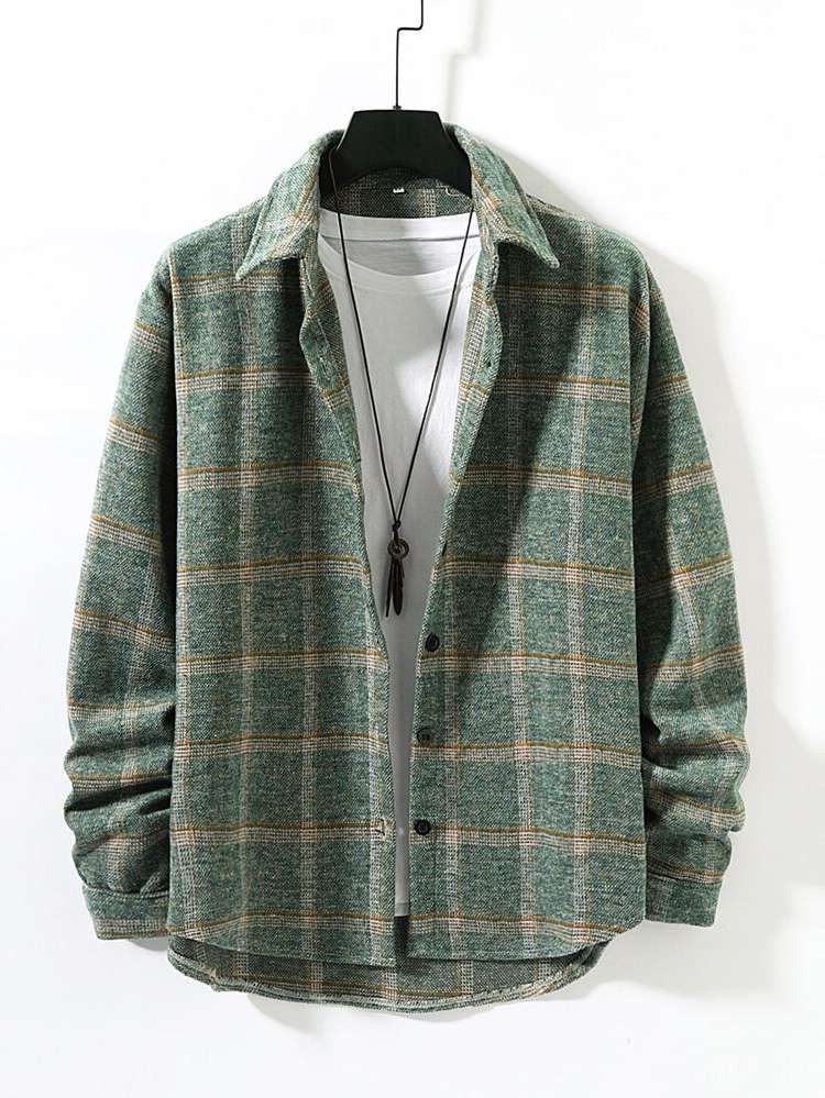  Green Collar Regular Men Outerwear 130