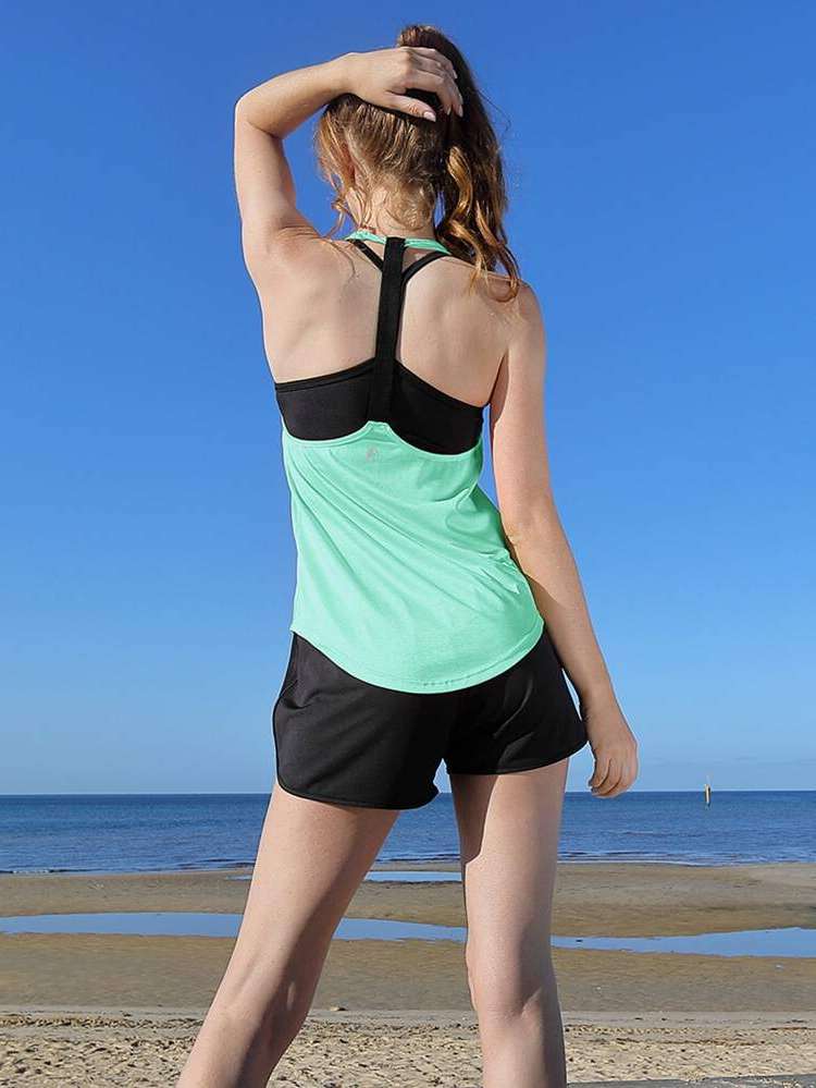 Backless Halter Green Women Activewear 412