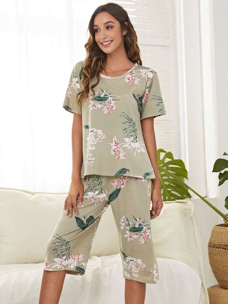 Green Casual Women Sleepwear 5182