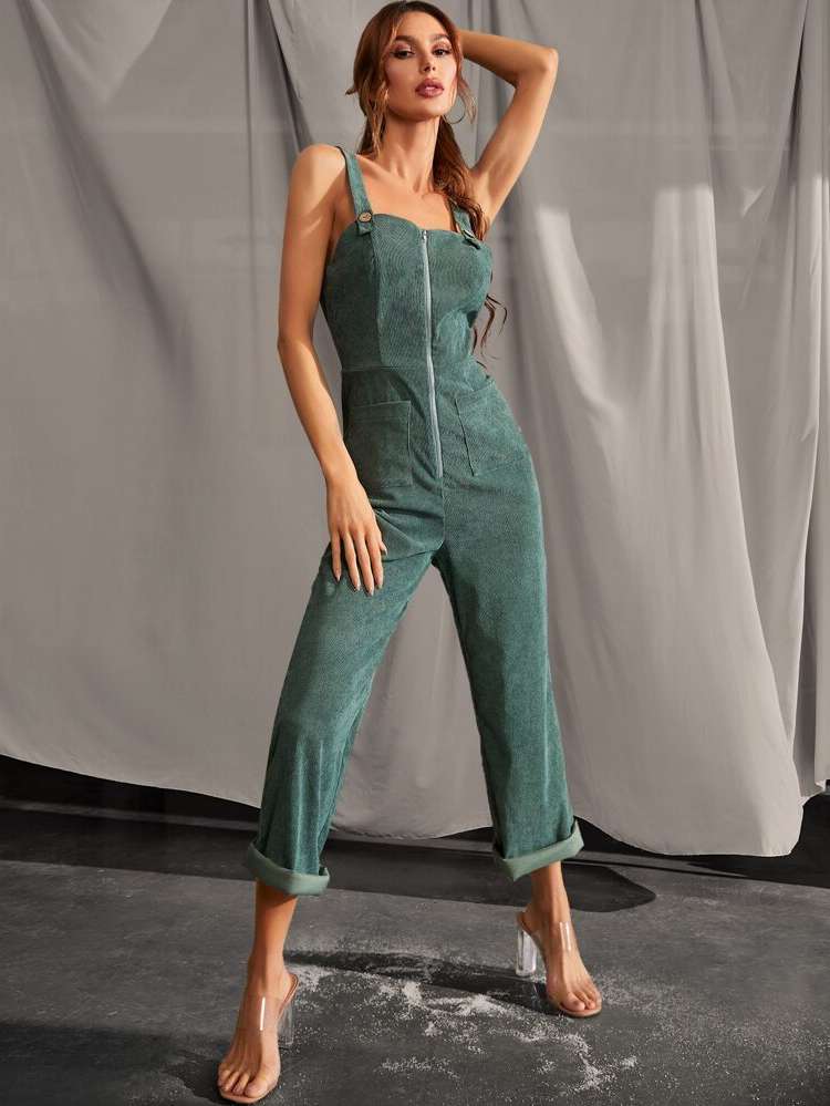 Regular Fit Long Plain Women Jumpsuits 1005