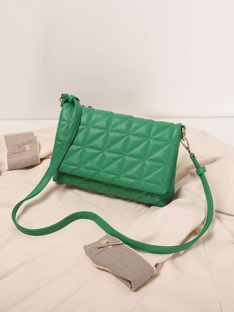 Green Quilted Fashionable Women Crossbody 709