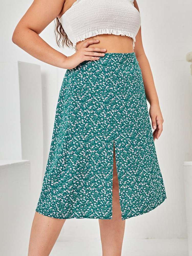 Split Boho Plus Size Skirts 884