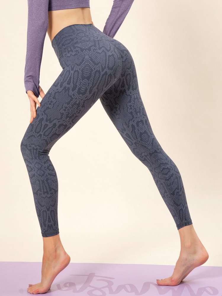 Snakeskin Print  Women Sports Leggings 3978