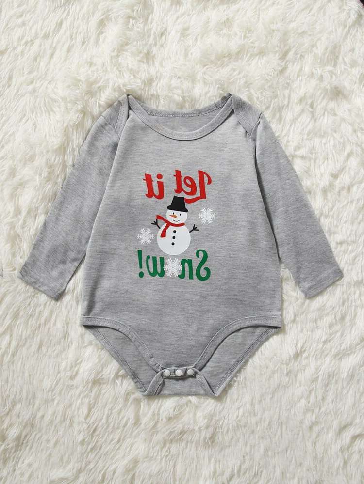  Round Neck Grey Baby Bodysuits 4205