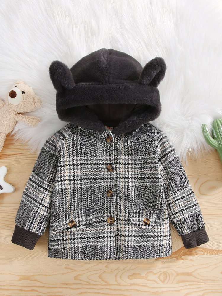 Long Sleeve Grey Regular Houndstooth Baby  Mom 3750